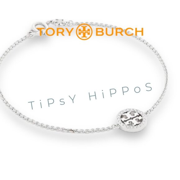 Tory Burch Jewelry - Tory Burch Silver Logo Paver Chain Bracelet For Women
